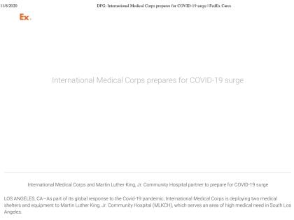 International Medical Corps prepares for COVID-19 surge