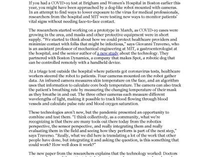 Boston Dynamic robot dogs are being used to monitor COVID-19 patients